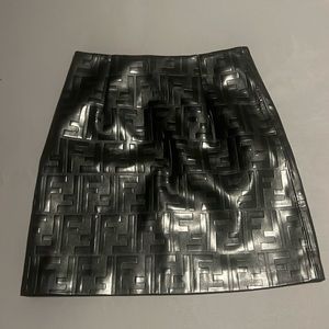 Faux leather mini skirt